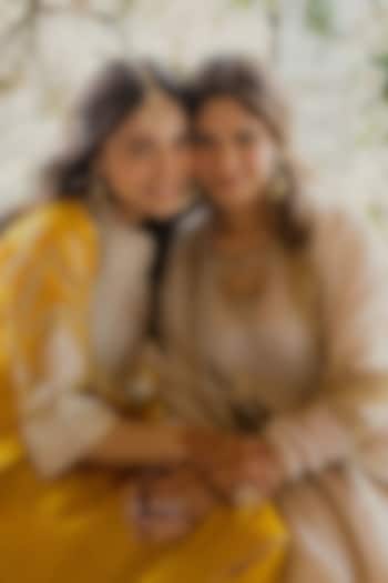 Glaze Mustard Silk Chanderi Embroidered Kurta Set by Sheetal Batra at Pernia's Pop Up Shop