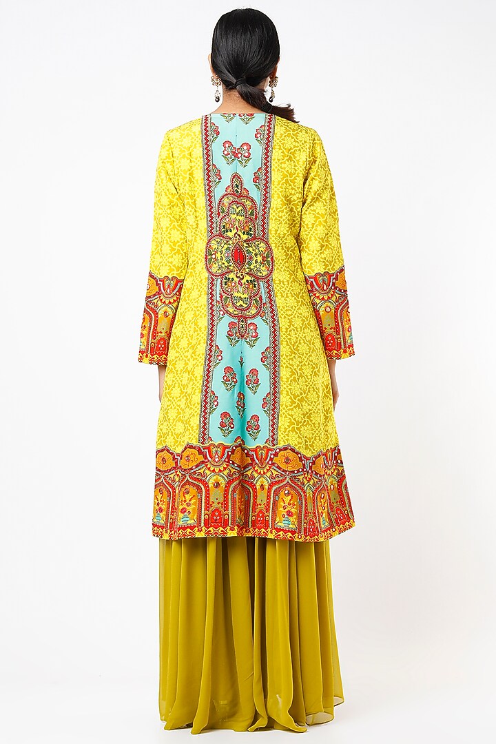 Yellow Hand Embellished Jacket Set by CHARU PARASHAR at Pernia's Pop Up Shop