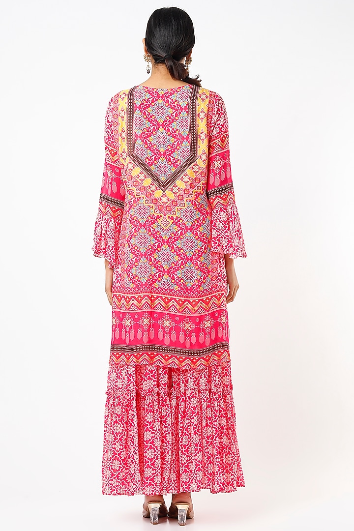 Pink Digital Printed Wedding Sharara Set by CHARU PARASHAR at Pernia's Pop Up Shop
