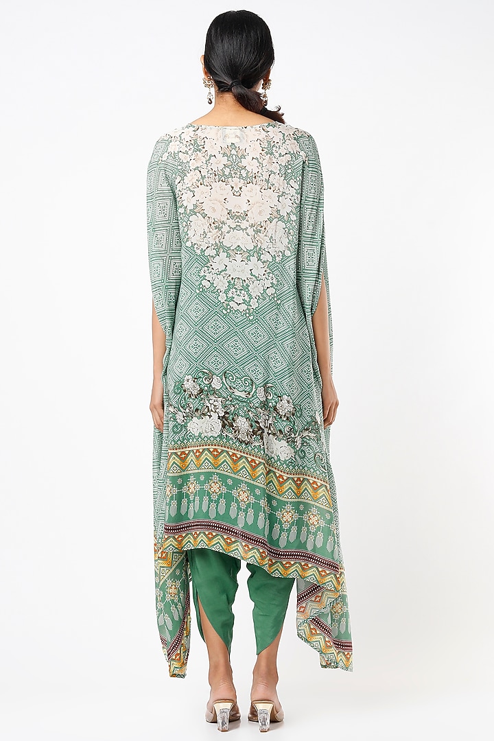 Mint Green Digital Printed Cape Set by CHARU PARASHAR at Pernia's Pop Up Shop
