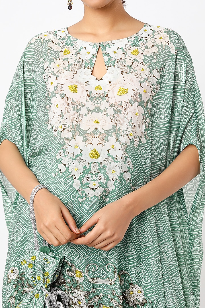 Mint Green Digital Printed Cape Set by CHARU PARASHAR at Pernia's Pop Up Shop
