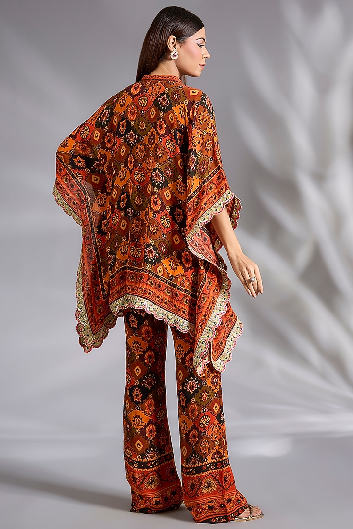 Rust Crepe Digital Printed Co-Ord Set by CHARU PARASHAR at Pernia's Pop Up Shop