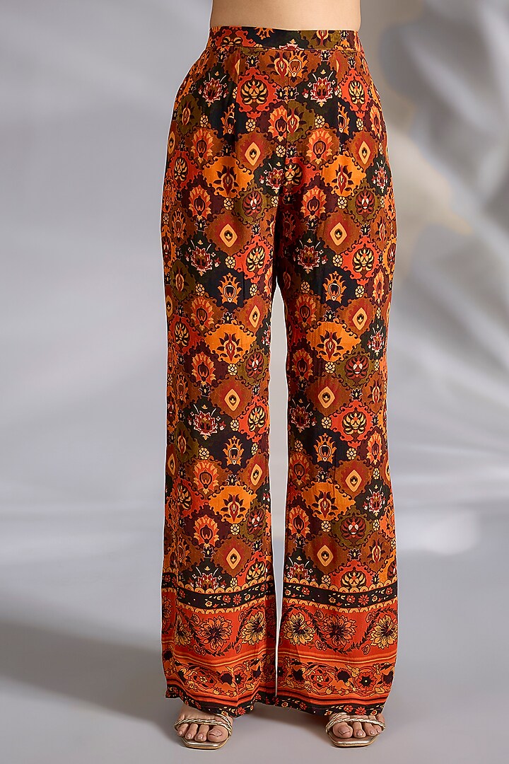 Rust Crepe Digital Printed Co-Ord Set by CHARU PARASHAR at Pernia's Pop Up Shop