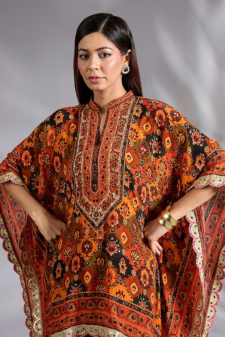 Rust Crepe Digital Printed Co-Ord Set by CHARU PARASHAR at Pernia's Pop Up Shop