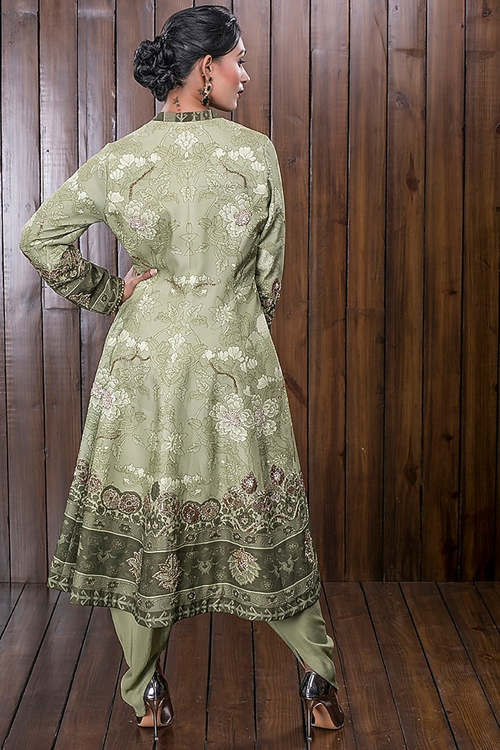Green Printed Dhoti Set by CHARU PARASHAR at Pernia's Pop Up Shop