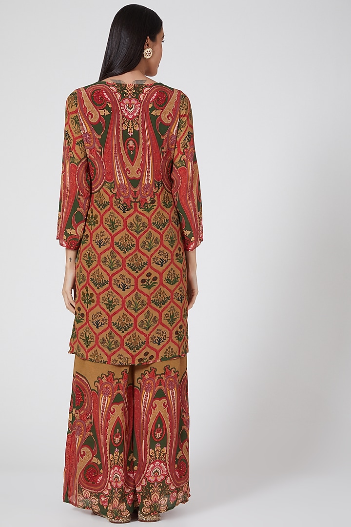 Brown Digital Printed Wedding Sharara Set by CHARU PARASHAR at Pernia's Pop Up Shop