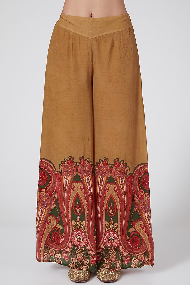 Brown Digital Printed Wedding Sharara Set by CHARU PARASHAR at Pernia's Pop Up Shop