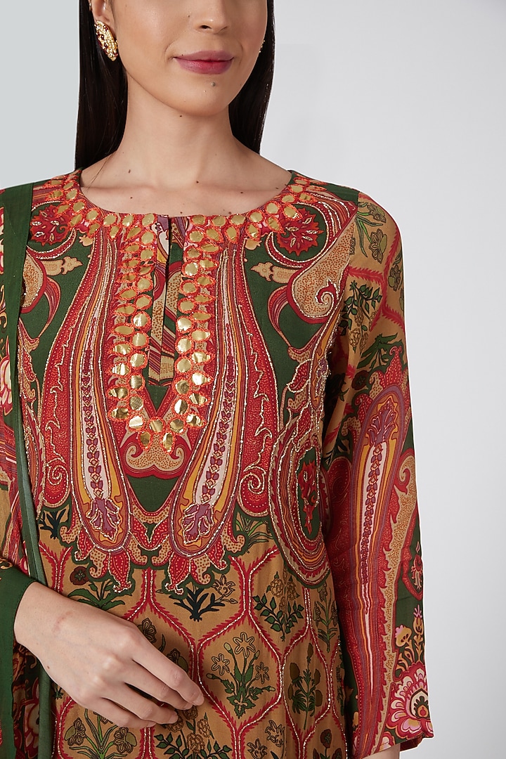 Brown Digital Printed Wedding Sharara Set by CHARU PARASHAR at Pernia's Pop Up Shop