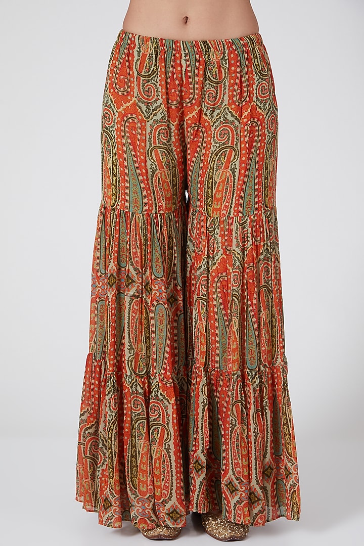 Pista Green Digital Printed Wedding Sharara Set by CHARU PARASHAR at Pernia's Pop Up Shop