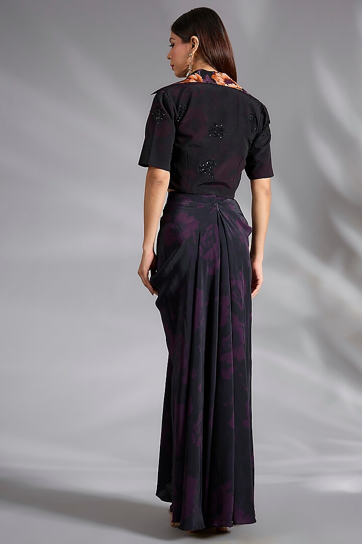 Black Crepe Skirt Set by CHARU PARASHAR at Pernia's Pop Up Shop