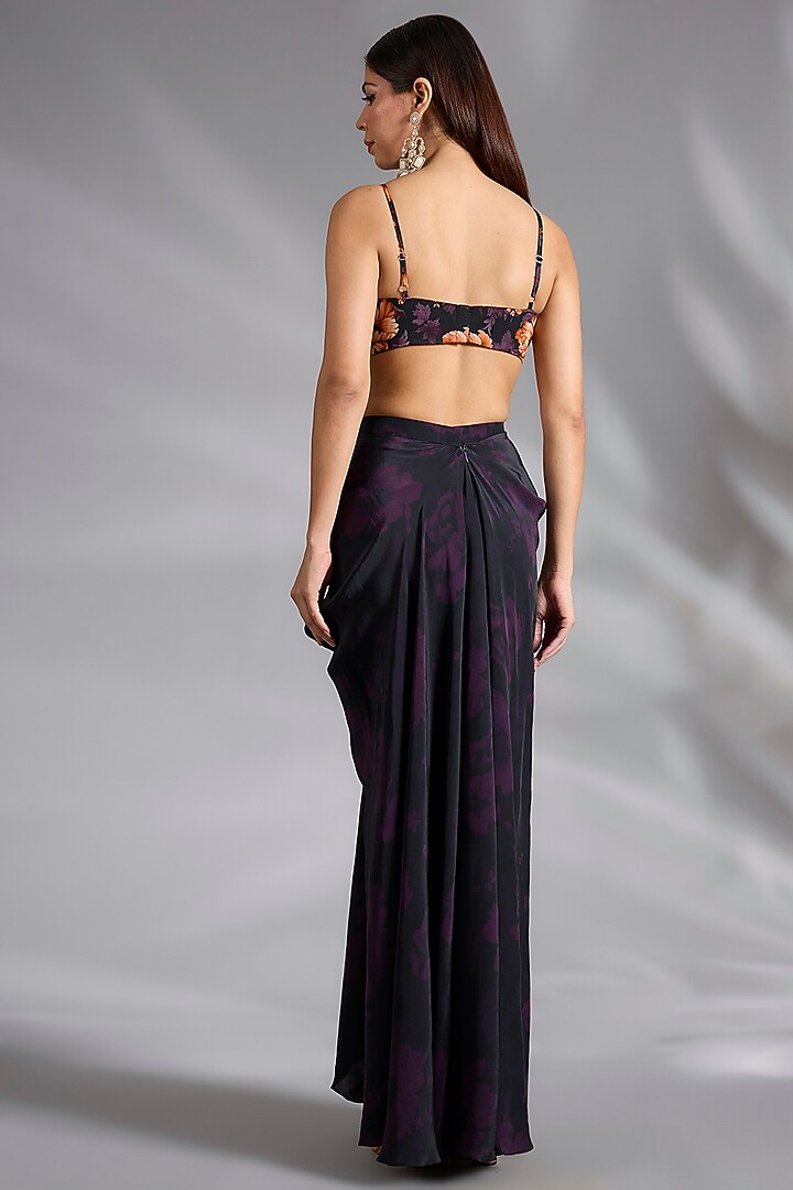 Black Crepe Skirt Set by CHARU PARASHAR at Pernia's Pop Up Shop