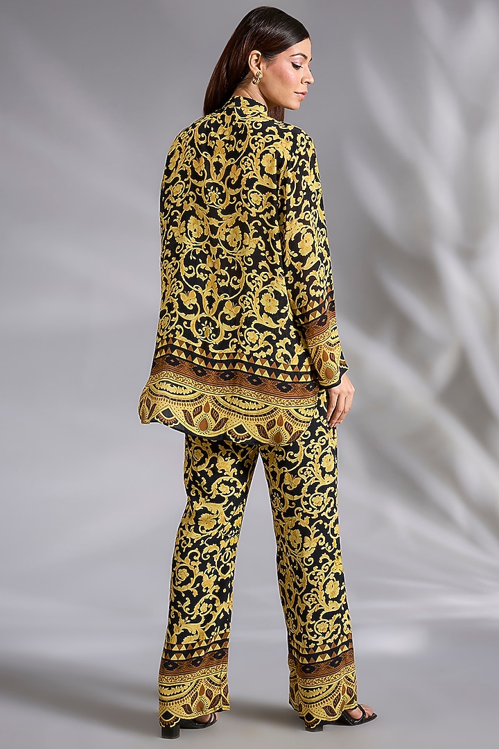 Black Crepe Digital Printed Co-Ord Set by CHARU PARASHAR at Pernia's Pop Up Shop