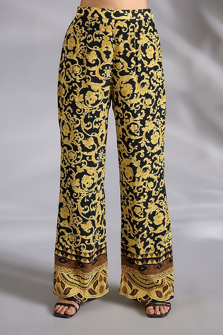 Black Crepe Digital Printed Co-Ord Set by CHARU PARASHAR at Pernia's Pop Up Shop