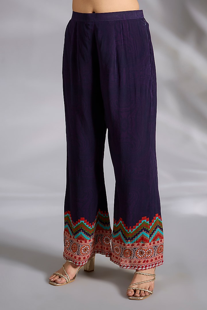 Purple Crepe Chevron Digital Printed Co-Ord Set by CHARU PARASHAR at Pernia's Pop Up Shop