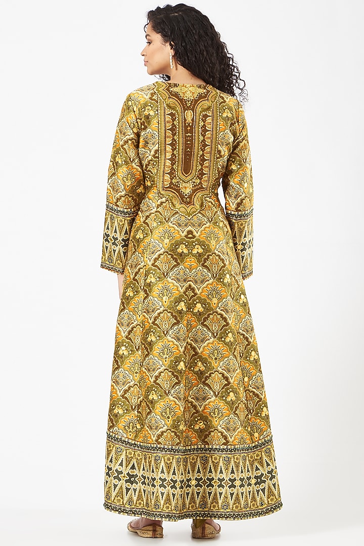 Mustard Printed Jacket Set by CHARU PARASHAR at Pernia's Pop Up Shop