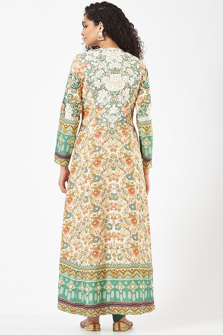 Ivory Printed Jacket Set by CHARU PARASHAR at Pernia's Pop Up Shop