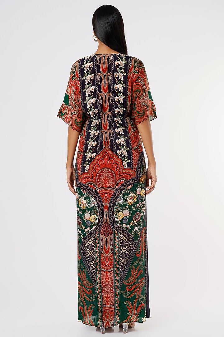 Maroon Digital Printed Cape Set by CHARU PARASHAR at Pernia's Pop Up Shop
