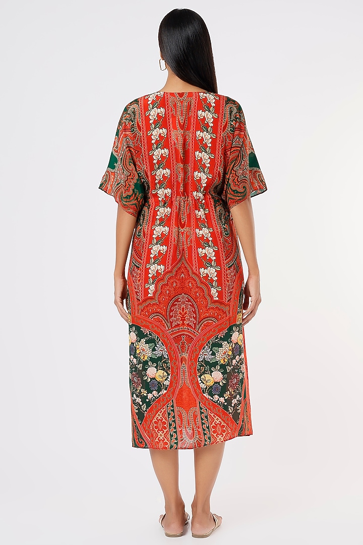 Red Digital Printed Kaftan by CHARU PARASHAR at Pernia's Pop Up Shop
