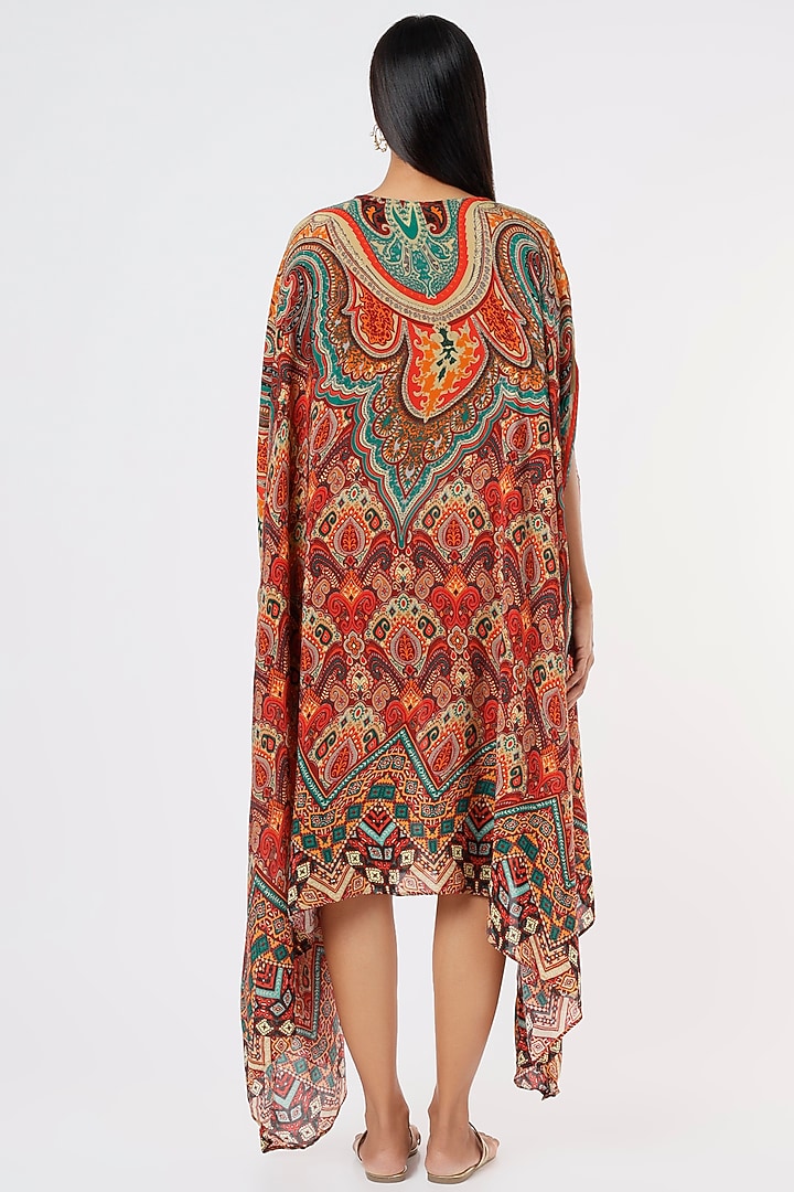 Multi-Colored Tribal Digital Printed Kaftan by CHARU PARASHAR at Pernia's Pop Up Shop
