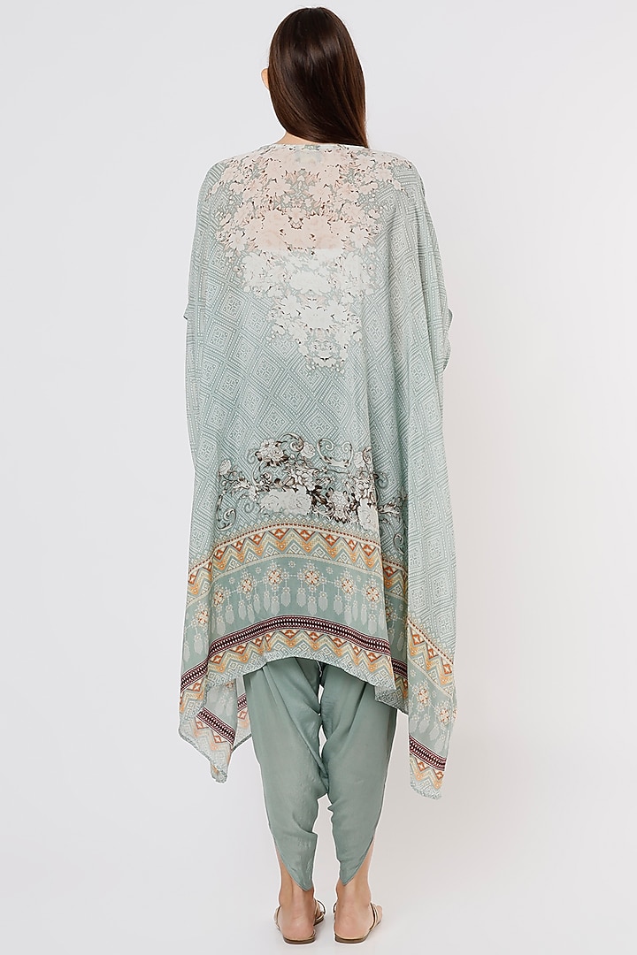 Grey Printed Cape Set by CHARU PARASHAR at Pernia's Pop Up Shop