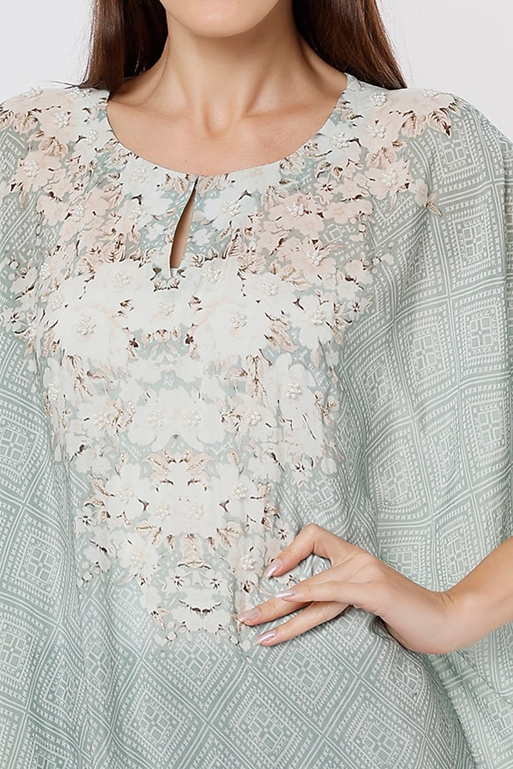 Grey Printed Cape Set by CHARU PARASHAR at Pernia's Pop Up Shop