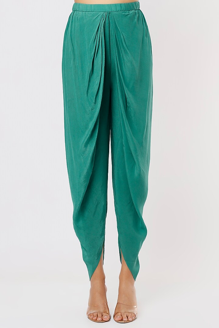 Teal Printed Cape Set by CHARU PARASHAR at Pernia's Pop Up Shop