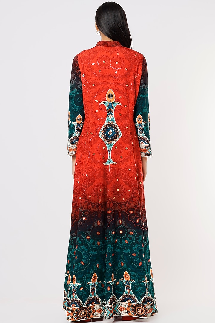 Red Crepe Jacket Set by CHARU PARASHAR at Pernia's Pop Up Shop
