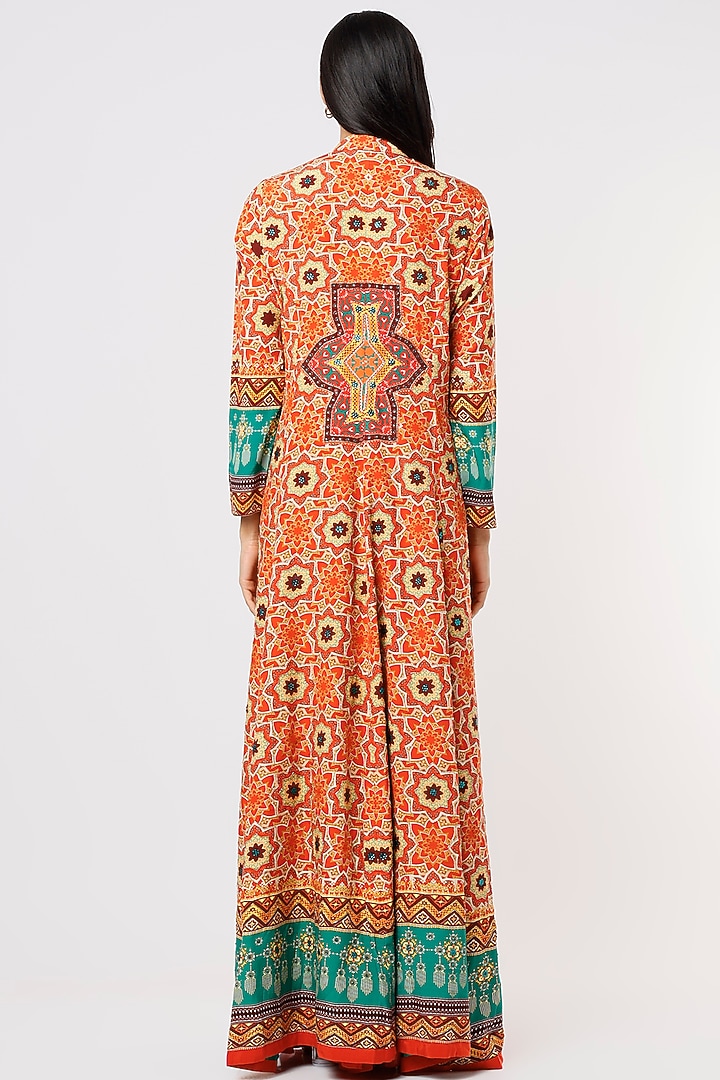 Red Embroidered Jacket Set by CHARU PARASHAR at Pernia's Pop Up Shop