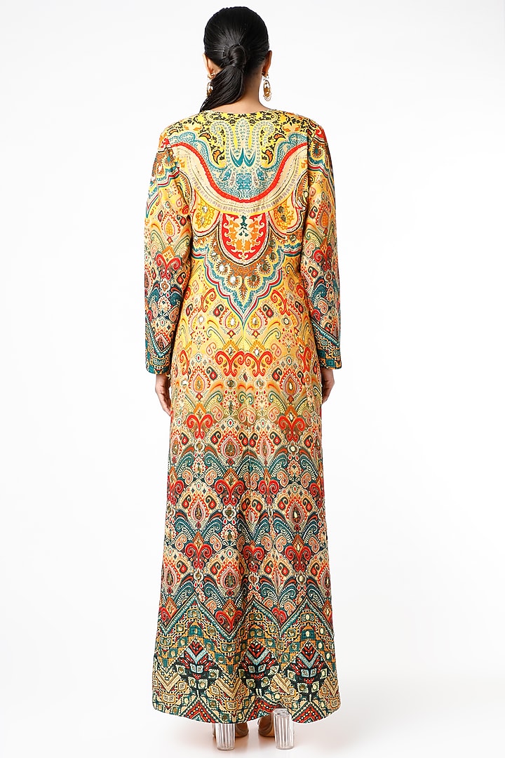 Yellow Digital Printed Jacket Set by CHARU PARASHAR at Pernia's Pop Up Shop