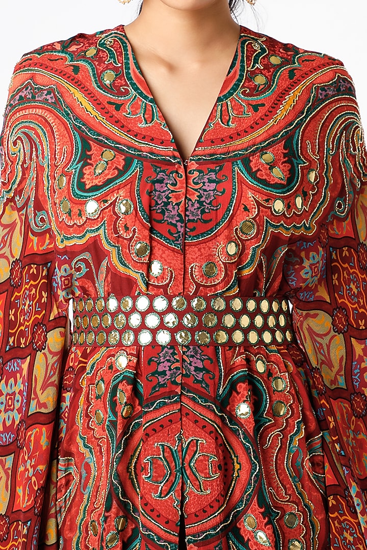 Maroon High-Low Kurta set by CHARU PARASHAR at Pernia's Pop Up Shop