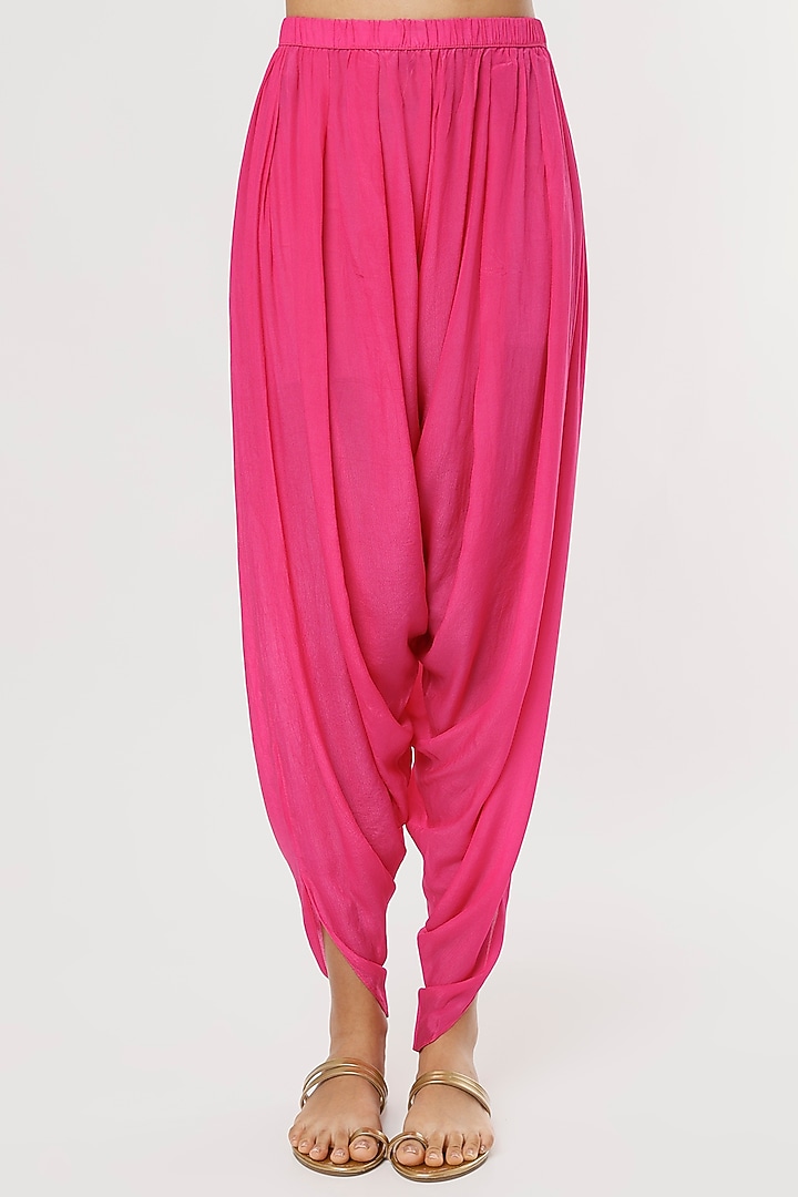 Hot Pink & Green Printed Cape Set by CHARU PARASHAR at Pernia's Pop Up Shop