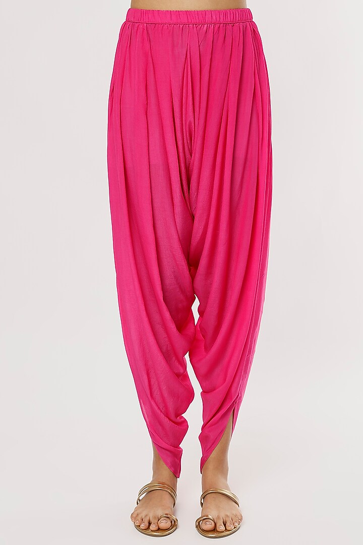 Hot Pink & Green Printed Cape Set by CHARU PARASHAR at Pernia's Pop Up Shop