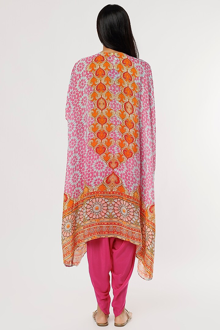 Pink Embellished Cape Set by CHARU PARASHAR at Pernia's Pop Up Shop