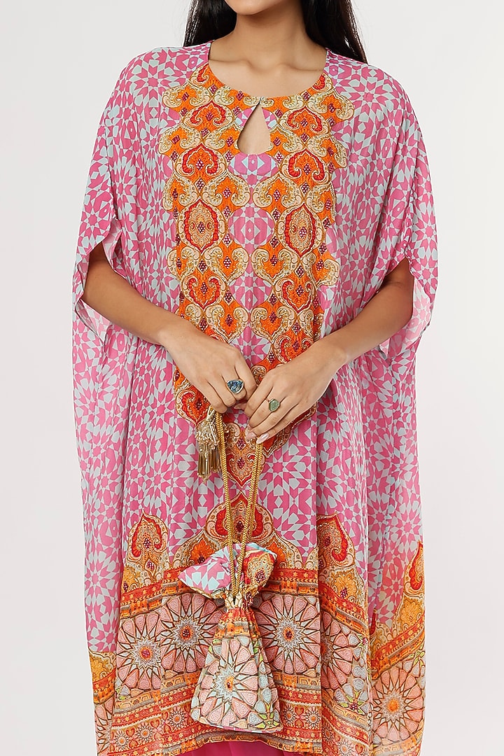 Pink Embellished Cape Set by CHARU PARASHAR at Pernia's Pop Up Shop