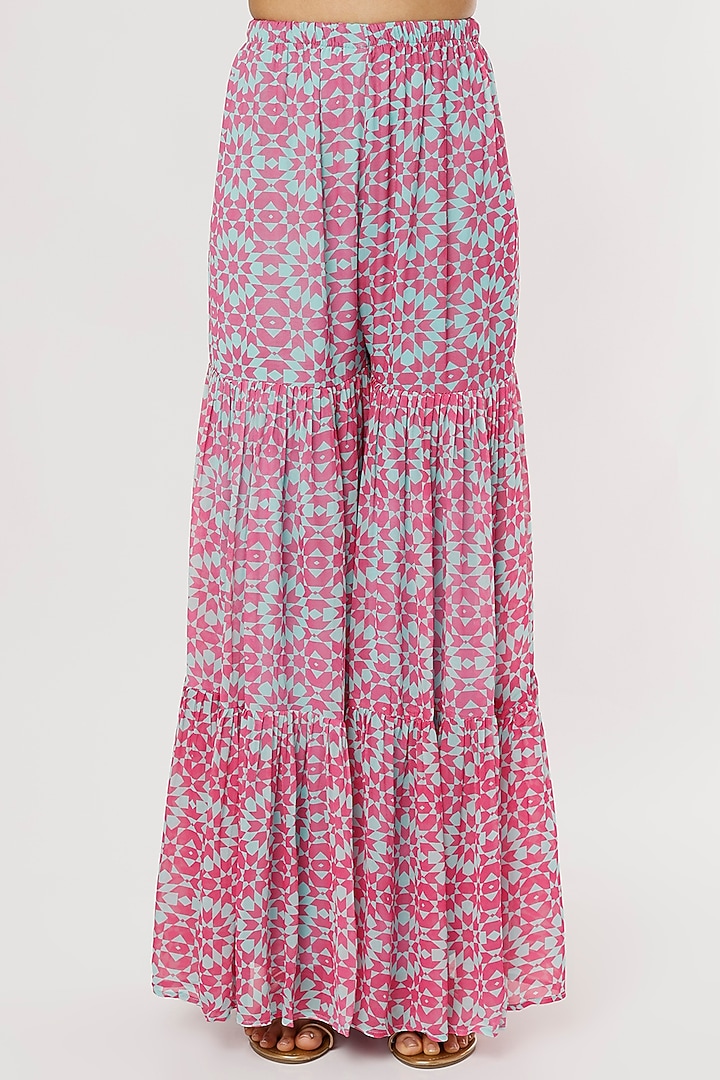 Pink Embellished Wedding Sharara Set by CHARU PARASHAR at Pernia's Pop Up Shop