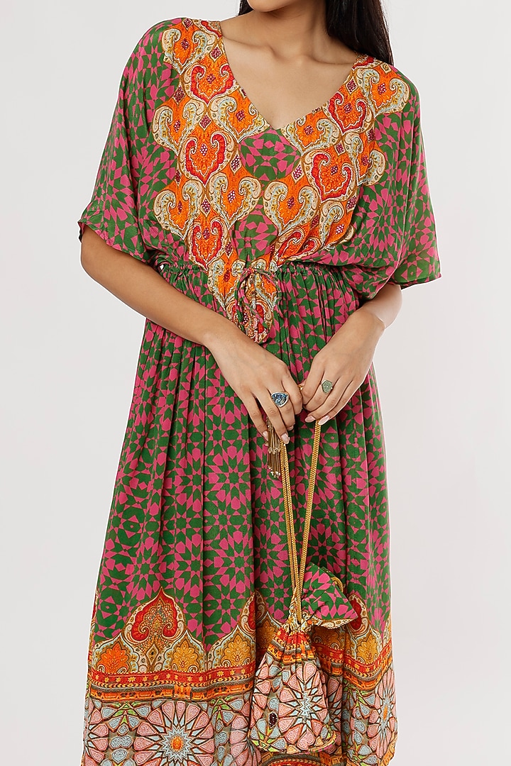 Hot Pink & Green Printed Co-Ord Set by CHARU PARASHAR at Pernia's Pop Up Shop