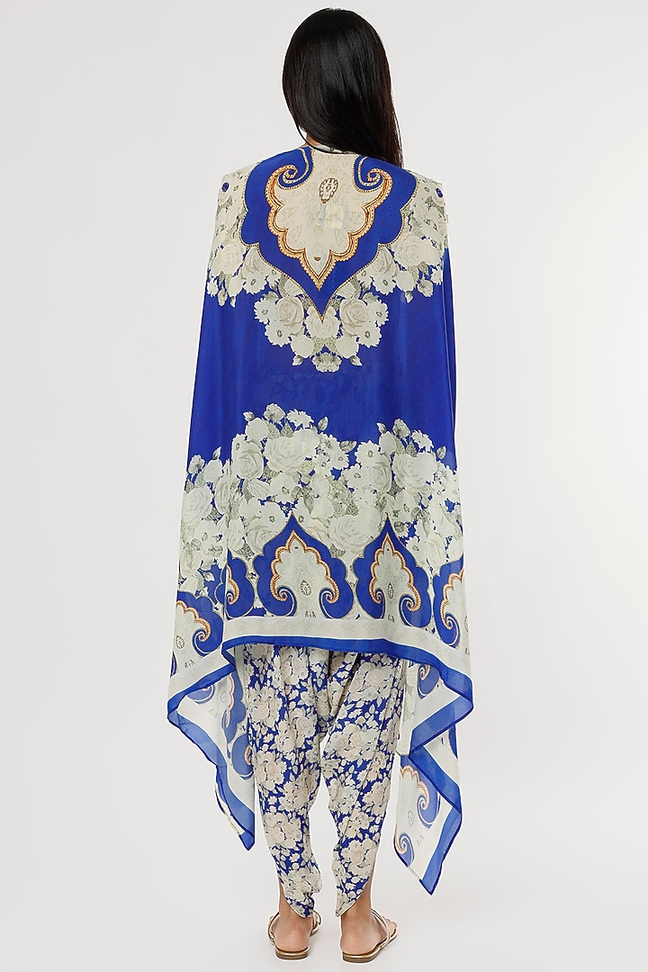 Blue Digital Printed Cape Set by CHARU PARASHAR at Pernia's Pop Up Shop