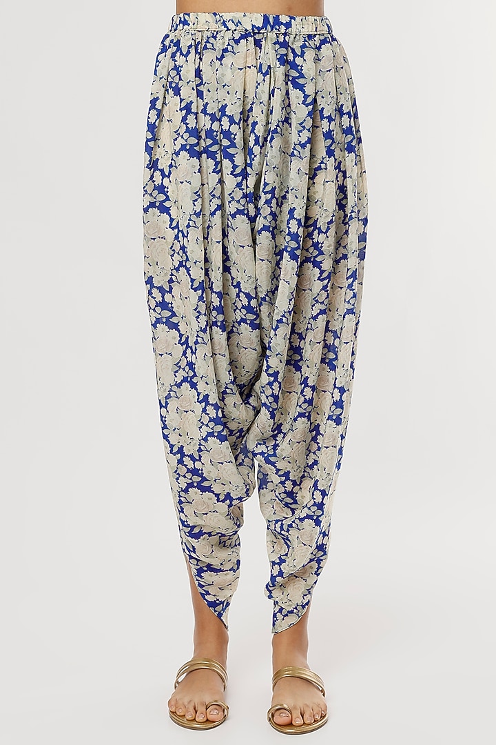 Blue Digital Printed Cape Set by CHARU PARASHAR at Pernia's Pop Up Shop