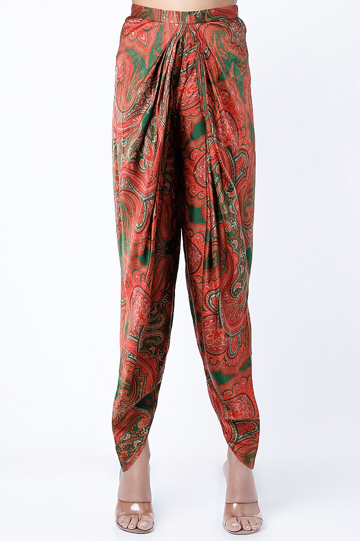 Red Printed Dhoti Set by CHARU PARASHAR at Pernia's Pop Up Shop