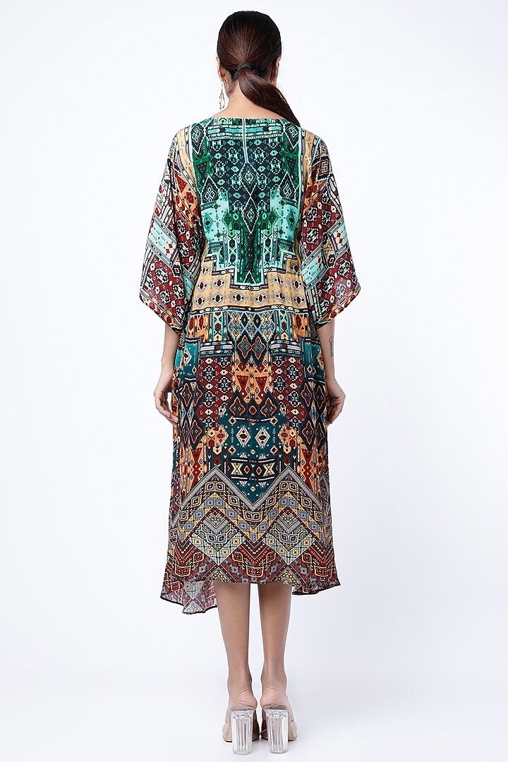 Multi-Coloured Tribal Printed Kaftan by CHARU PARASHAR at Pernia's Pop Up Shop