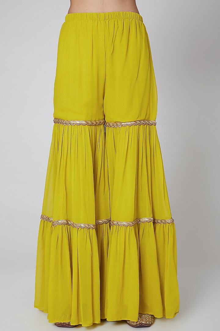 Yellow Printed Wedding Sharara Set by CHARU PARASHAR at Pernia's Pop Up Shop