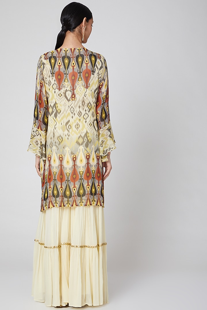 Cream Printed Wedding Sharara Set by CHARU PARASHAR at Pernia's Pop Up Shop