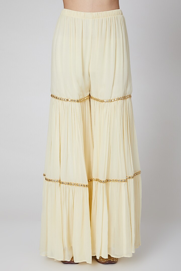 Cream Printed Wedding Sharara Set by CHARU PARASHAR at Pernia's Pop Up Shop