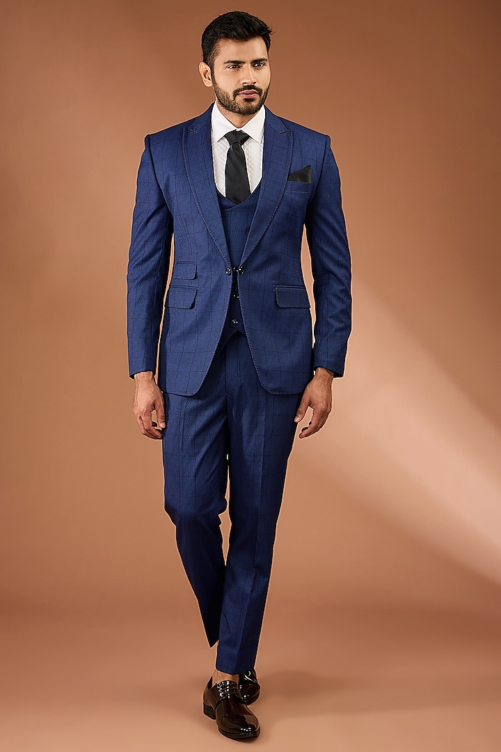 Royal Blue Italian Fabric Tuxedo Set by CP SINGH