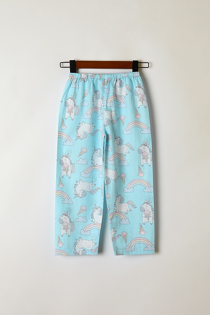 Blue Unicorn Printed Shirt & Pants by Caramel Coves at Pernia's Pop Up Shop