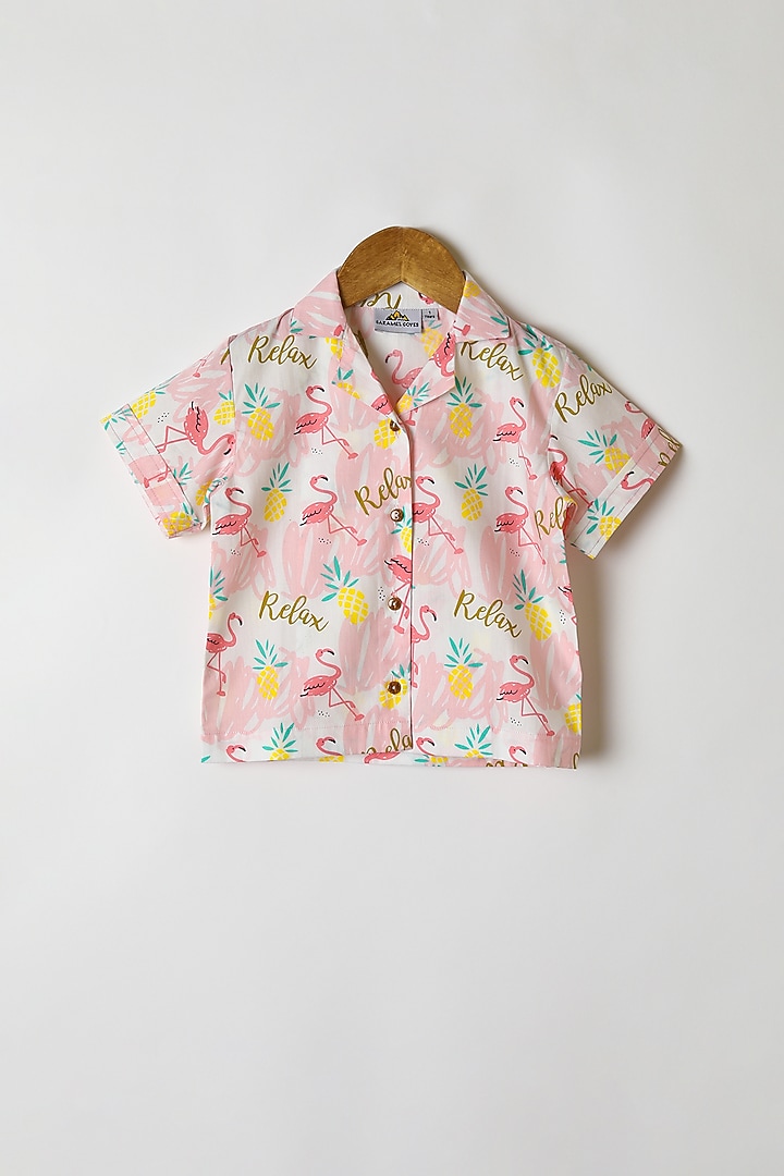 Pink Printed Shirt & Pants by Caramel Coves at Pernia's Pop Up Shop