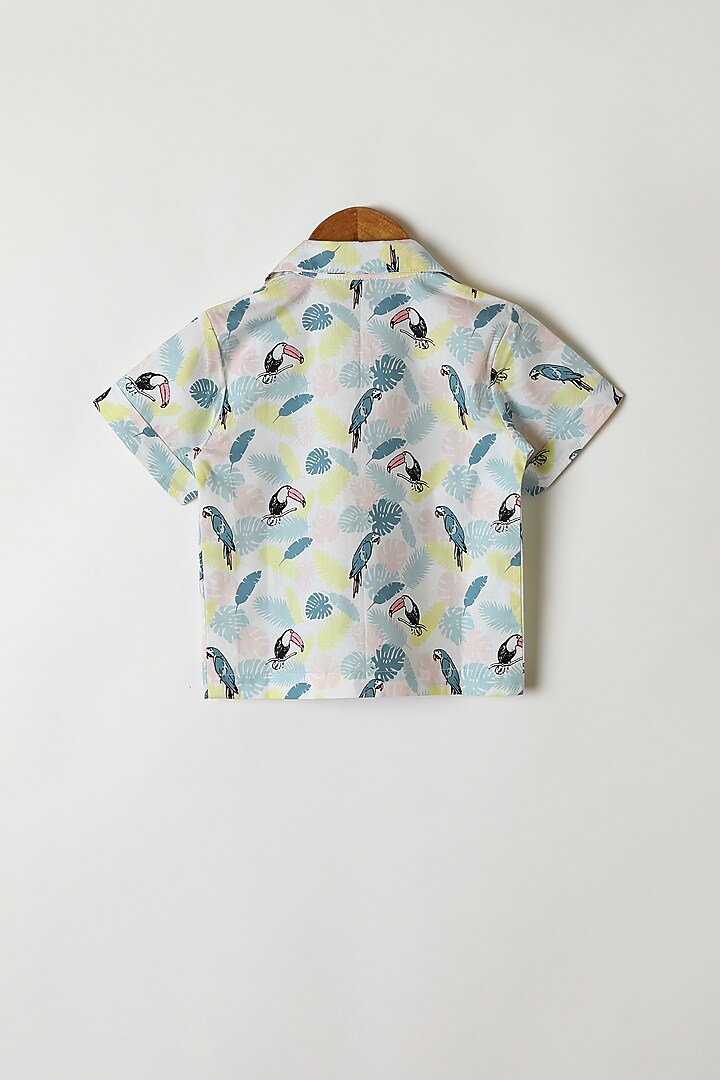 Blue Printed Shirt With Pants by Caramel Coves at Pernia's Pop Up Shop