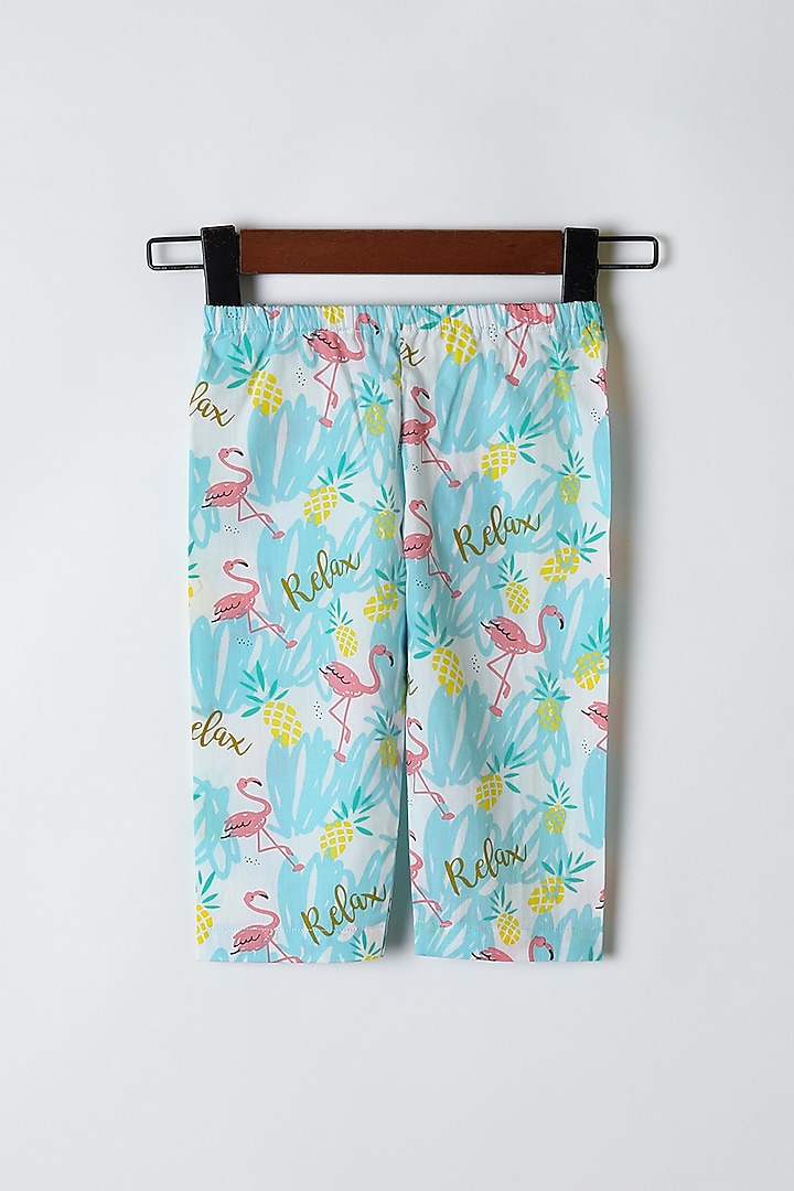 Blue Flamingo Printed Shirt & Pants by Caramel Coves at Pernia's Pop Up Shop