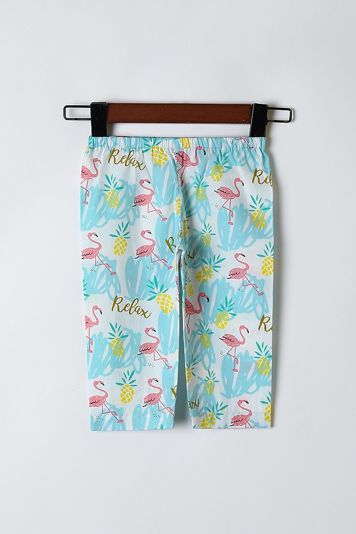 Blue Flamingo Printed Shirt & Pants by Caramel Coves at Pernia's Pop Up Shop