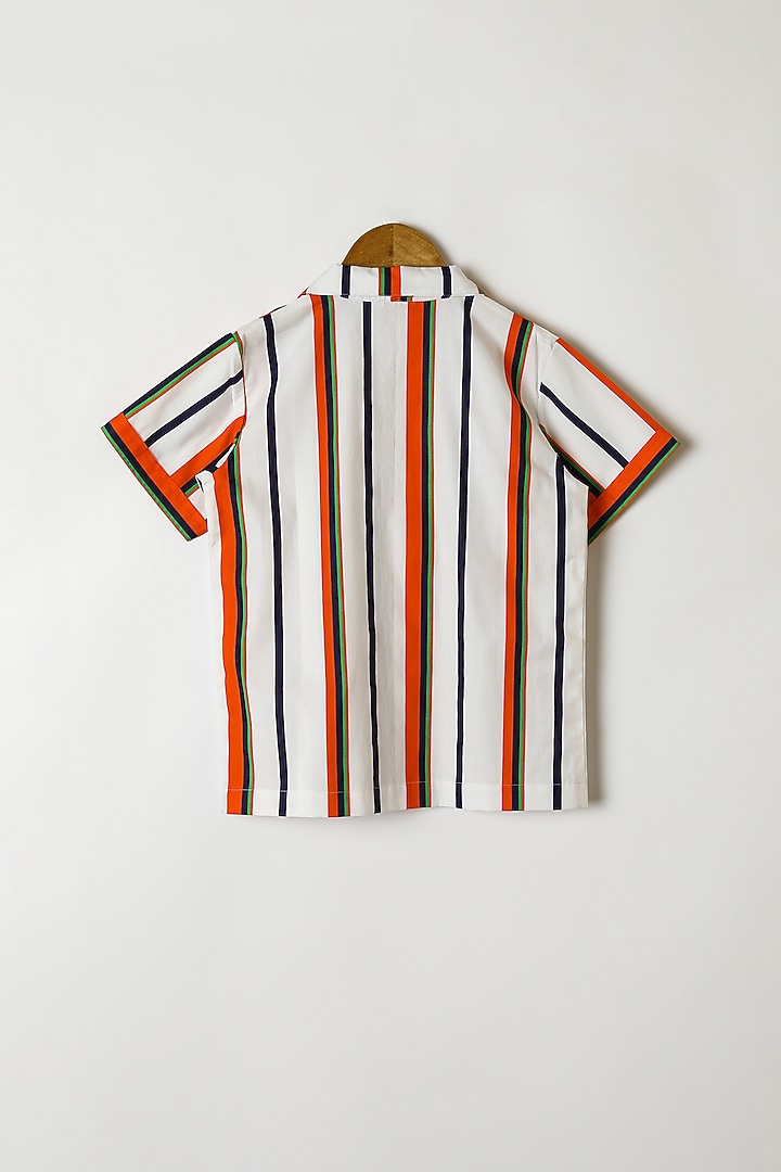 Orange & White Printed Shirt With Pants by Caramel Coves at Pernia's Pop Up Shop